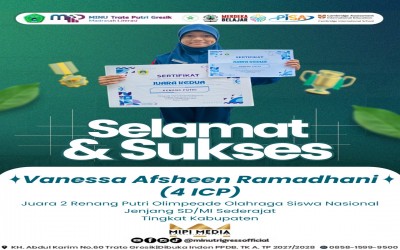 Ombak Semangat Vanessa Antar Raih Juara O2SN Kabupaten Gresik 2026