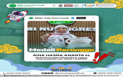 Siswa MINU Trate Putri Gresik Raih Medali Perunggu di Olimpiade Bahasa Inggris