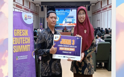 Website MINU Trate Putri Gresik Juara 3 tingkat SD/MI se-Kabupaten gresik oleh Dinas Pendidikan Gresik